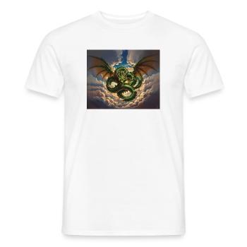 Drachensturm über Wolken - Männer T-Shirt - Weiß - Vorne - AI Model Male 178 dark (178cm)