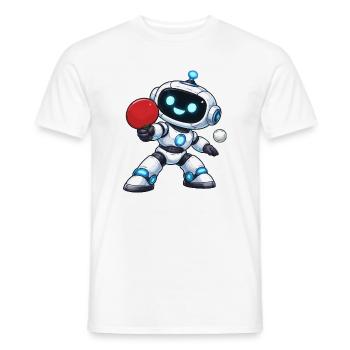 Roboter Tisch Tennis - Männer T-Shirt - Weiß - Vorne - AI Model Male 178 dark (178cm)