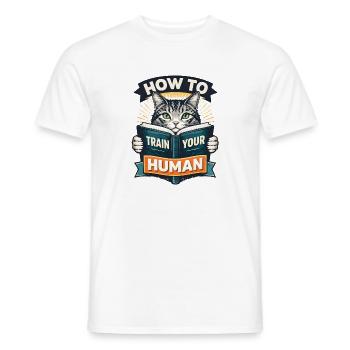 Dressage des chats pour humains : comment dresser votre huma - T-shirt homme - blanc - Devant - AI Model Male 178 dark (178cm)
