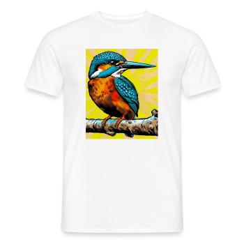 kingfisher - Men's T-Shirt - white - Front - AI Model Male 178 dark (178cm)