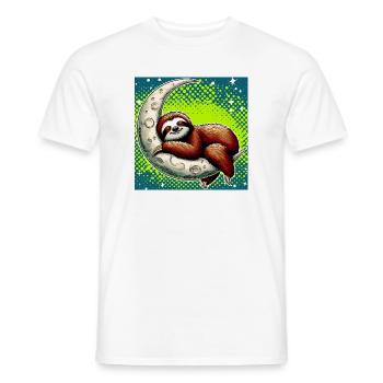 Faultier schläft auf dem Mond - Männer T-Shirt - Weiß - Vorne - AI Model Male 178 dark (178cm)