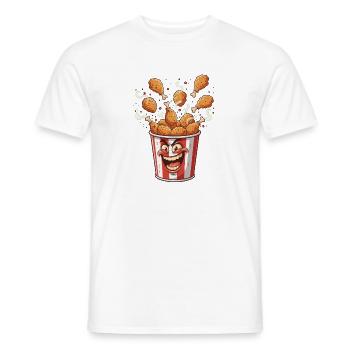 Popcorn Bucket Lächelgesicht - Männer T-Shirt - Weiß - Vorne - AI Model Male 178 dark (178cm)