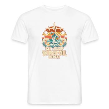 Wingfoil Leben am Meer - Männer T-Shirt - Weiß - Vorne - AI Model Male 178 dark (178cm)