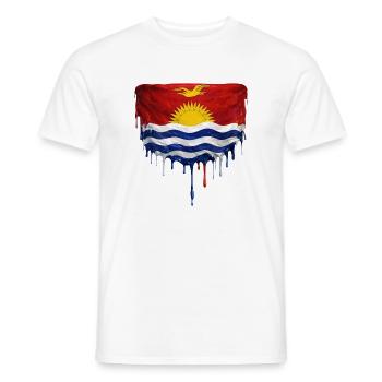 Dripping Kiribati flag - Men's T-Shirt - white - Front - AI Model Male 178 dark (178cm)
