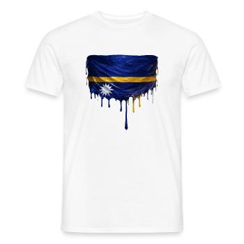 NauruFlag Tropfenkunst - Männer T-Shirt - Weiß - Vorne - AI Model Male 178 dark (178cm)
