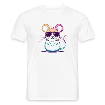 Regenbogen-Maus-Brille - Männer T-Shirt - Weiß - Vorne - AI Model Male 178 dark (178cm)