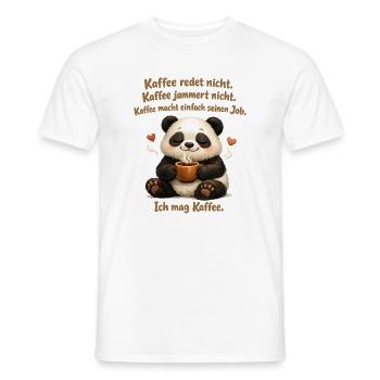Panda Kaffee redet nicht lustiger Kaffee Spruch - Männer T-Shirt - Weiß - Vorne - AI Model Male 178 dark (178cm)