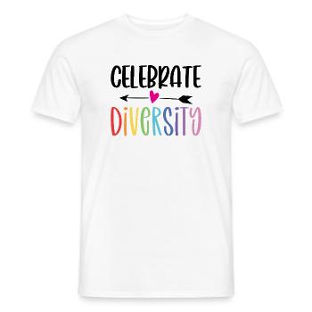 LGBT-Pride-Monat – Vielfalt feiern - Männer T-Shirt - Weiß - Vorne - AI Model Male 178 dark (178cm)