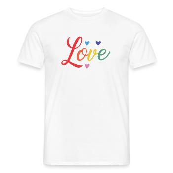 LGBT Pride Month - Liebe ist Liebe - Männer T-Shirt - Weiß - Vorne - AI Model Male 178 dark (178cm)