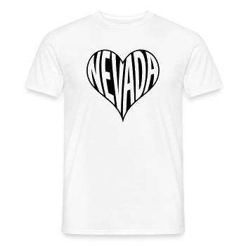 Typographie cardiaque du Nevada USA - T-shirt homme - blanc - Devant - AI Model Male 178 dark (178cm)