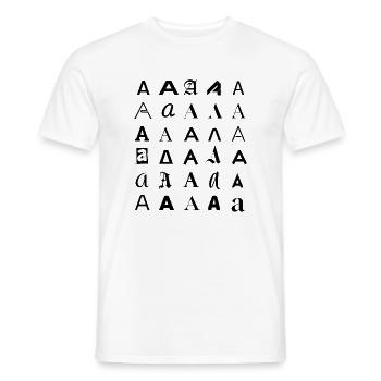 Typography A letter variations design. - Men's T-Shirt - white - Front - AI Model Male 178 dark (178cm)