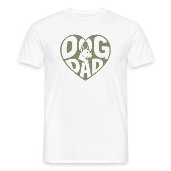 Dog Dad - Hundepapa Herz mit Hundesilhouette - Männer T-Shirt - Weiß - Vorne - AI Model Male 178 dark (178cm)