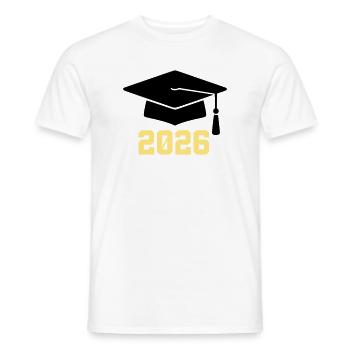 Absolvent 2026 Bachelor Hut - Männer T-Shirt - Weiß - Vorne - AI Model Male 178 dark (178cm)