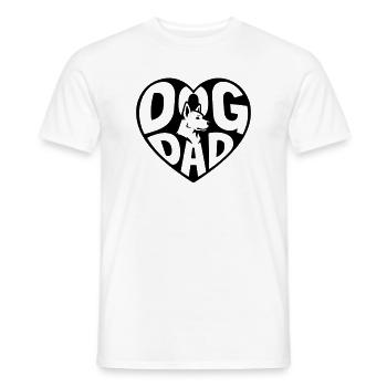 Dog Dad - Hundepapa Herz mit Hundesilhouette - Männer T-Shirt - Weiß - Vorne - AI Model Male 178 dark (178cm)
