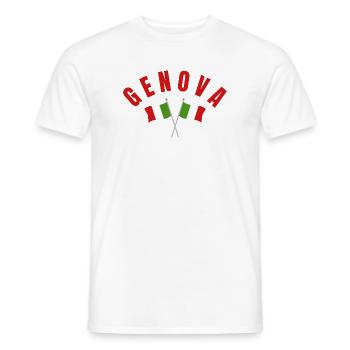 Drapeaux italiens de Gênes - T-shirt homme - blanc - Devant - AI Model Male 178 dark (178cm)