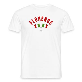 Emblème du drapeau italien de Florence - T-shirt homme - blanc - Devant - AI Model Male 178 dark (178cm)