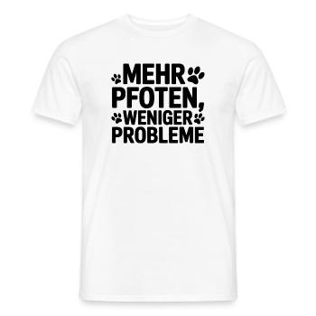 Mehr Pfoten Weniger Probleme Shirt - Männer T-Shirt - Weiß - Vorne - AI Model Male 178 dark (178cm)