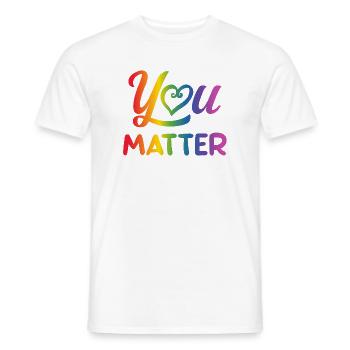 You Matter Rainbow LGBTQ Pride Quote Design - Männer T-Shirt - Weiß - Vorne - AI Model Male 178 dark (178cm)