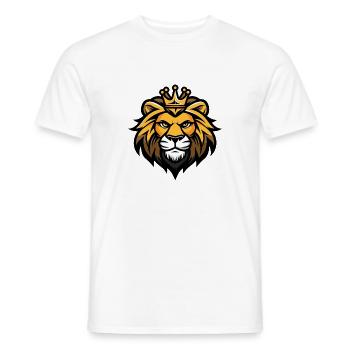 Löwe Kopf Krone - Männer T-Shirt - Weiß - Vorne - AI Model Male 178 dark (178cm)