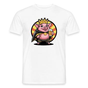 Pork Beer Funny - Men's T-Shirt - white - Front - AI Model Male 178 dark (178cm)
