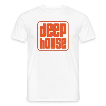 Deep House Retro Bold Logo - Männer T-Shirt - Weiß - Vorne - AI Model Male 178 dark (178cm)