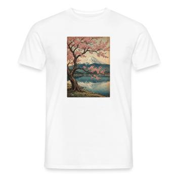 Kirschblüten am Mount Fuji - Männer T-Shirt - Weiß - Vorne - AI Model Male 178 dark (178cm)