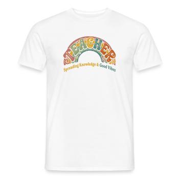 Lachen, Wissen & Gute Vibes - Männer T-Shirt - Weiß - Vorne - AI Model Male 178 dark (178cm)