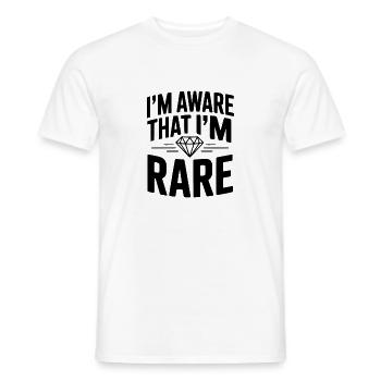 Mir ist bewusst, dass ich selten bin - Männer T-Shirt - Weiß - Vorne - AI Model Male 178 dark (178cm)