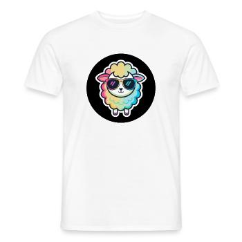 Schicke Regenbogen-Schafsbrille - Männer T-Shirt - Weiß - Vorne - AI Model Male 178 dark (178cm)