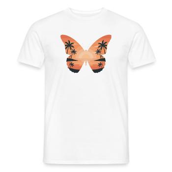Sonnenuntergang Schmetterling am Strand - Männer T-Shirt - Weiß - Vorne - AI Model Male 178 dark (178cm)