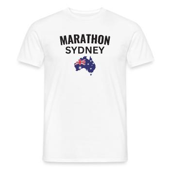 Marathon Sydney - T-shirt homme - blanc - Devant - AI Model Male 178 dark (178cm)