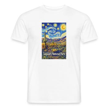 Saguaro National Park, Arizona Starry Night - Men's T-Shirt - white - Front - AI Model Male 178 dark (178cm)