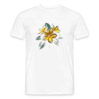 Plumeria-Blume - Männer T-Shirt - Weiß - Vorne - AI Model Male 178 dark (178cm)