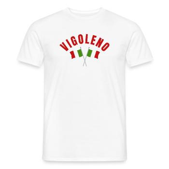 Vigoleno Crossed Italian Flags - Men's T-Shirt - white - Front - AI Model Male 178 dark (178cm)
