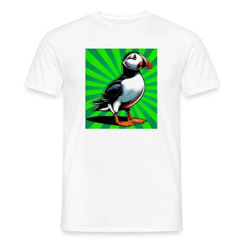 puffin - Men's T-Shirt - white - Front - AI Model Male 178 dark (178cm)