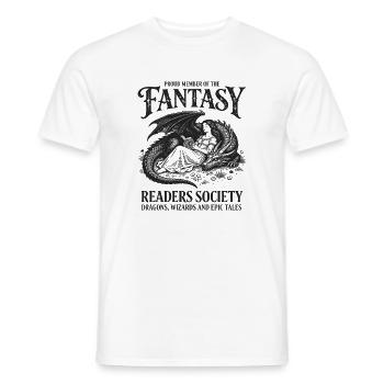 Fantasy Readership Dragons and Mages - Men's T-Shirt - white - Front - AI Model Male 178 dark (178cm)