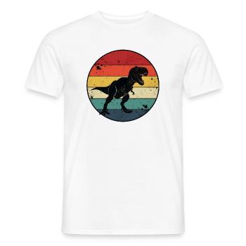 Vintage T-Rex Dinosaurier-T-Shirt – Retro-Design - Männer T-Shirt - Weiß - Vorne - AI Model Male 178 dark (178cm)