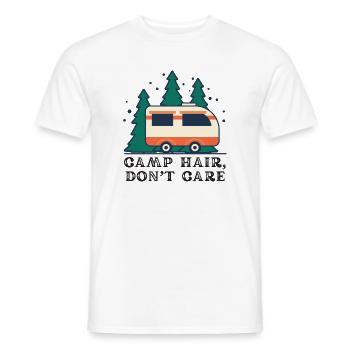 Camp Hair Don't Care Camper - Men's T-Shirt - white - Front - AI Model Male 178 dark (178cm)