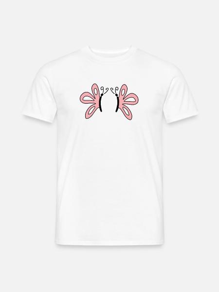 Rosa Schmetterlinge pastell Geschenk für sie - Männer T-Shirt - Weiß