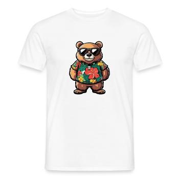 Bear Comic Vacation - Men's T-Shirt - white - Front - AI Model Male 178 dark (178cm)