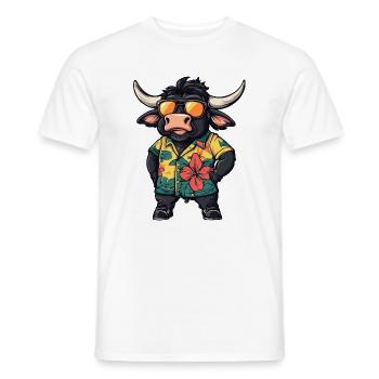 Stier Comic Urlaub - Männer T-Shirt - Weiß - Vorne - AI Model Male 178 dark (178cm)