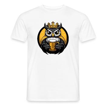 Eule Bier Lustig - Männer T-Shirt - Weiß - Vorne - AI Model Male 178 dark (178cm)