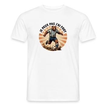 Je peux pas j'ai foot - T-shirt homme - blanc - Devant - AI Model Male 178 dark (178cm)