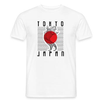 Red Rising Sun Koi Minimalistische Kunst - Männer T-Shirt - Weiß - Vorne - AI Model Male 178 dark (178cm)