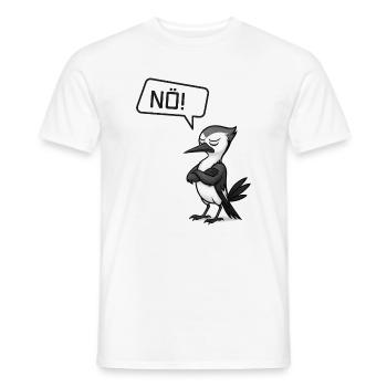 Nö! Specht – Sturer Vogel macht Pause - Männer T-Shirt - Weiß - Vorne - AI Model Male 178 dark (178cm)