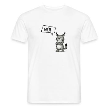 Nö! Luchs – Sturer Pinselohr sagt Nein - Männer T-Shirt - Weiß - Vorne - AI Model Male 178 dark (178cm)