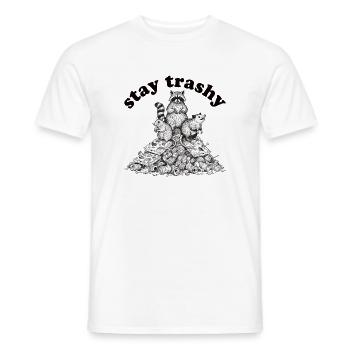 Stay Trashy Raccoon Opossum Skunk - Men's T-Shirt - white - Front - AI Model Male 178 dark (178cm)