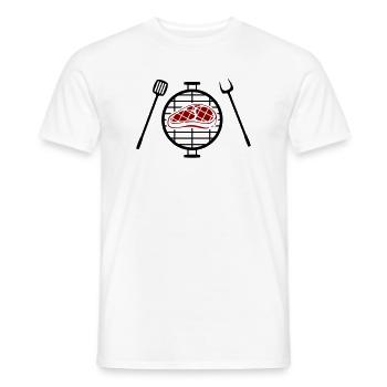 Red steak pattern print - Men's T-Shirt - white - Front - AI Model Male 178 dark (178cm)