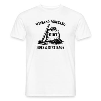Prévisions du week-end : houes et sacs de terre pour le Gar - T-shirt homme - blanc - Devant - AI Model Male 178 dark (178cm)