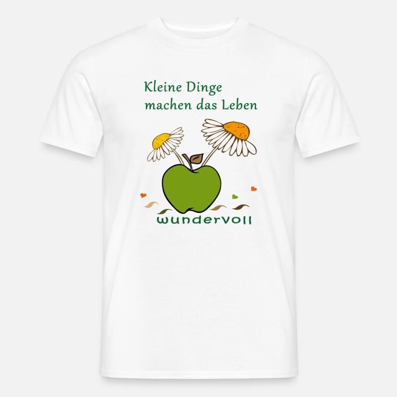 Apfel mit Kamellenblüten - Männer T-Shirt - Weiß